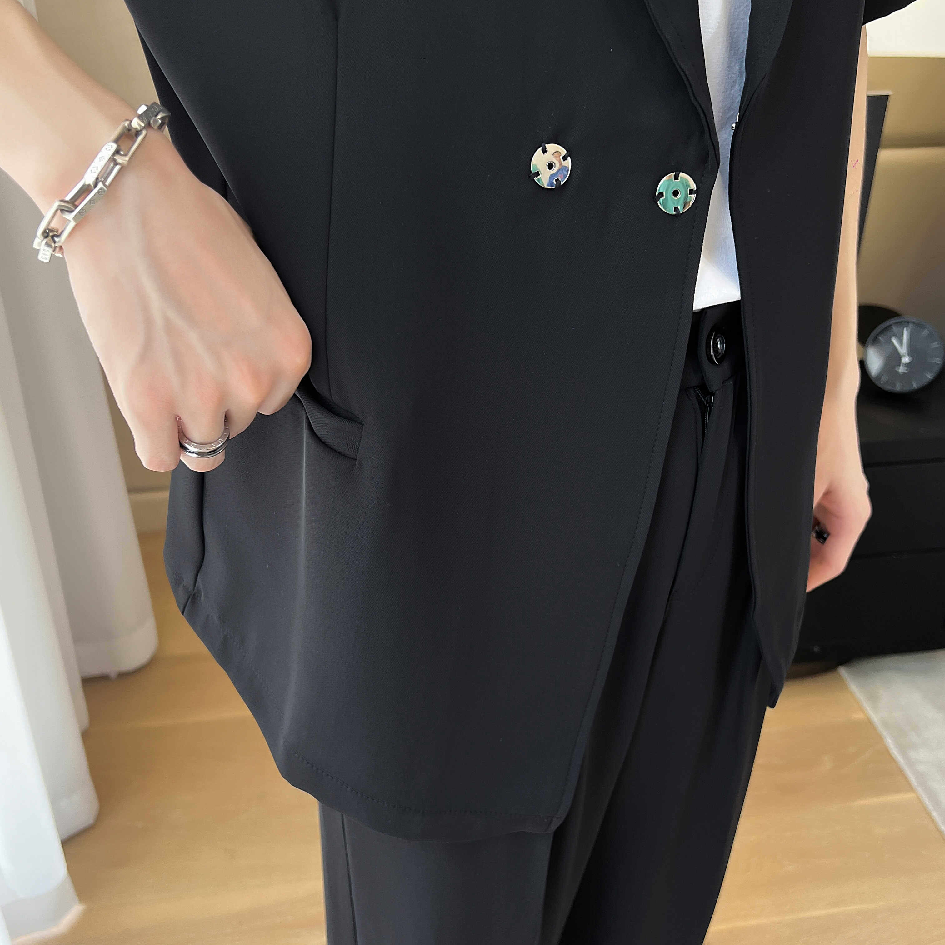 夏季薄款显瘦小个子黑色高级感男士上衣时尚百搭西服P125,男装西服,星座407-1