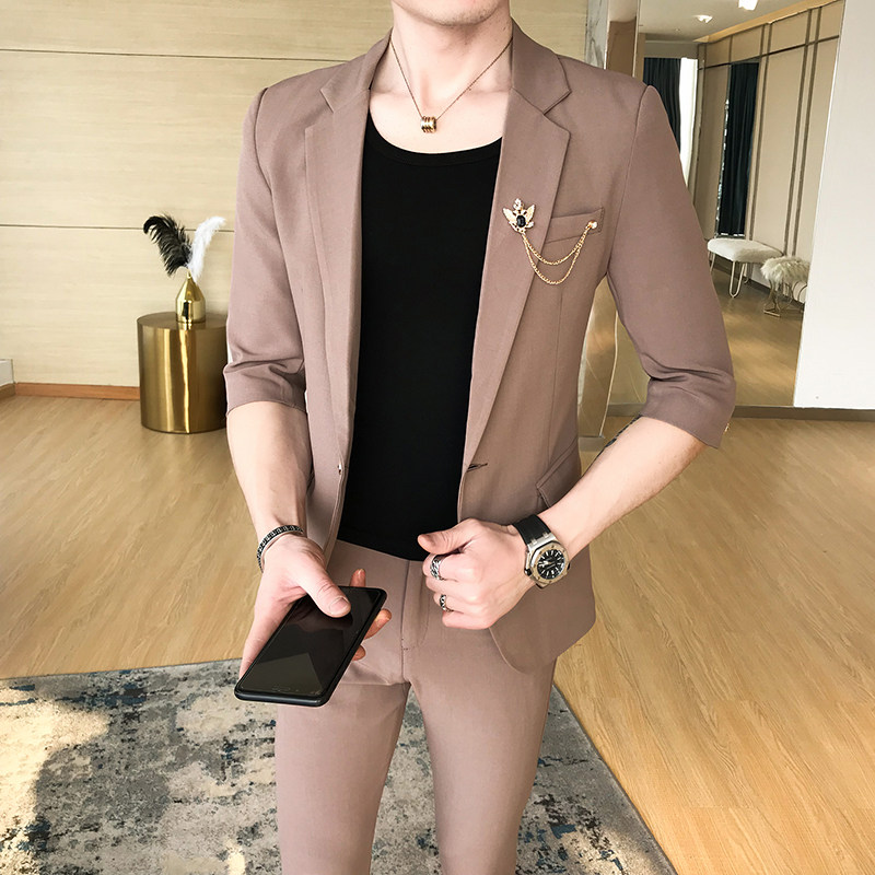 2025春季新款男士西服套装商务休闲西装外套P130,男装西服套装,星座407-1