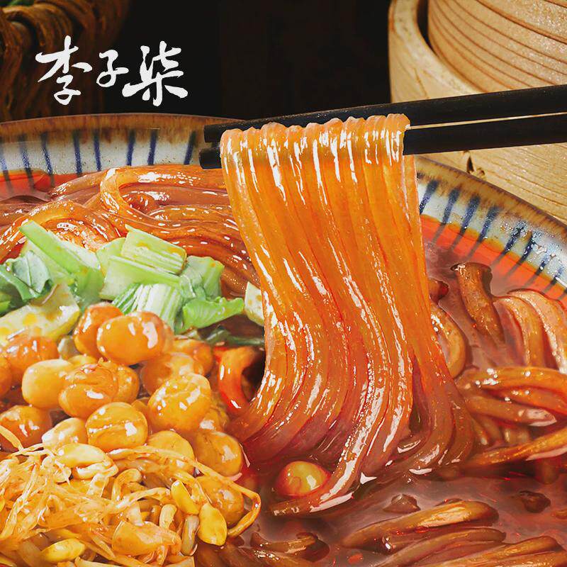 新货李子柒薯你弹酸辣粉袋装红薯粉四川粉丝方便速食272g*3袋