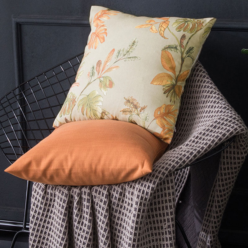 美式沙发轻奢橘色抱枕橙色靠枕套靠垫纳比亚大尺寸大号靠背60x70