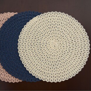 白色玫瑰小镂空圆形简约餐盘垫隔热圆西餐厅纸质道具装饰防烫餐垫