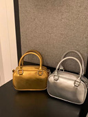 2025新款 金银色mini保龄球包波士顿手提包休闲百搭单肩斜挎小方包