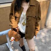 2025秋冬新款 复古绒面简约手提小方包百搭单肩斜挎保龄球小包包女