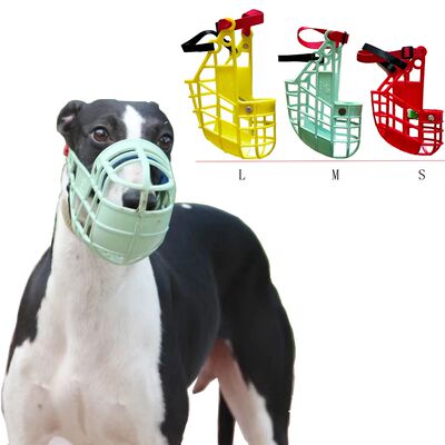 Dog Muzzle Plastic Mask Anti-Barking Bite Mouth Cover Greyho