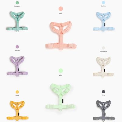 Macaron Series Dual Head Pet Harness Leash Set Dog Harness V