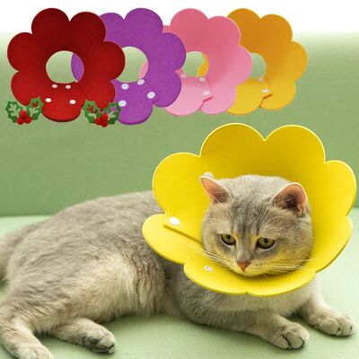 Cute Flower Shaped Cat  Recovery Collars Elizabethan Collars