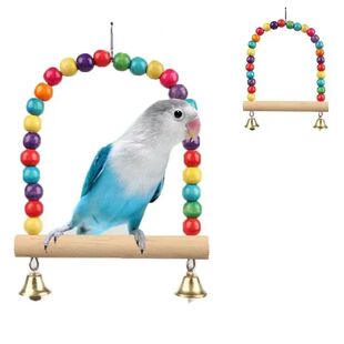 Pet Toy Bird Swing Toys Parrot Wooden Swing Stand Pet Suppli