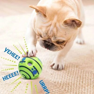 Pet Dog Toy Ball Wobble Wag Giggle Sound-Emitting Glow Ball