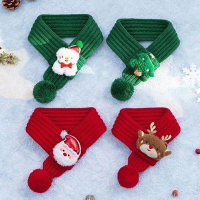 Dog Knitted Scarf Christmas Puppy Accessories Red Green Knit