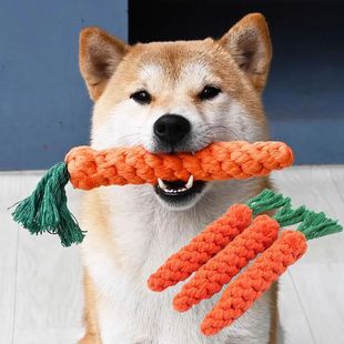 Bite Rope Durable Carrot Braided Safe Dog Toys 1Pcs Pet