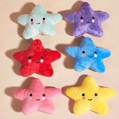 6PCS/pack Puppy Dog Plush pentagram Squeaky Toys for Small M