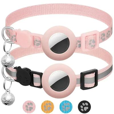 Cat Airtag Holder Collar Breakaway Reflective Strips Kitten