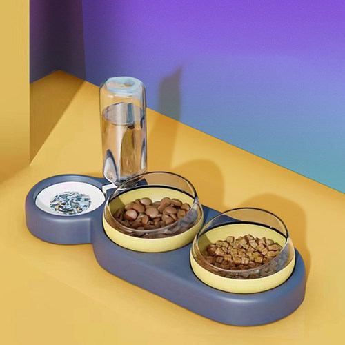 Bowl Automatic Feeder Water Dispenser Pet Dog Cat Food Conta