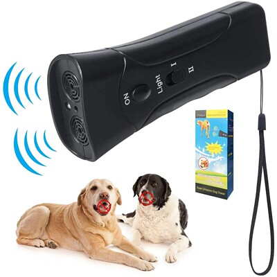 Double Ultrasonic Pet Dog Repeller Anti Barking Stop Bark Tr