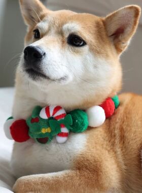 Christmas Dog Cat Collar Handmade Pet Neckwear Scarf Bandana