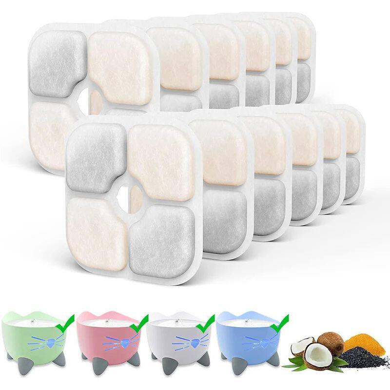 6/12/18/24PCS Activated Carbon Replacement Filters For Pet A