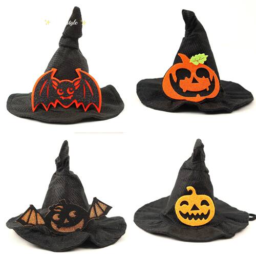 Halloween Pet Hat Women's Witch Hat Pumpkin Weird Dog Hallow
