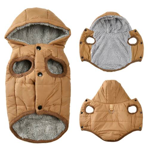 Warm Fleece Dog Coat Hoodie For Small Medium Dogs Winter Pup