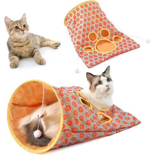 Foldable Cat Tunnel With Noisy Paper Rolling Ground Dragon Z