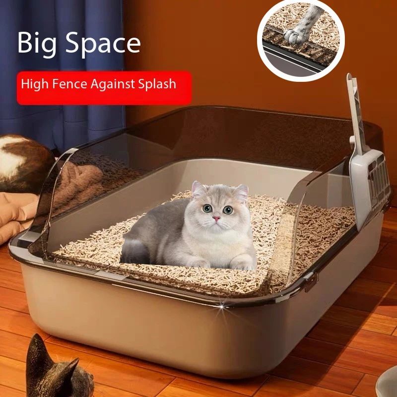 Cat Litter Box Semi-enclosed Thickening Kitty Sandbox High S