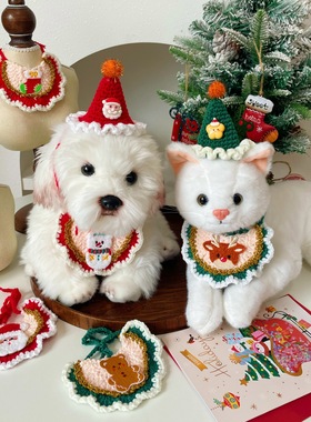 Christmas Pet Bandanas Collar for Dogs Cats cotton Triangula