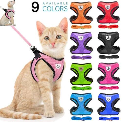 Dogs Puppy Harness Collar Cat Dog Vest Walking Lead Leash So