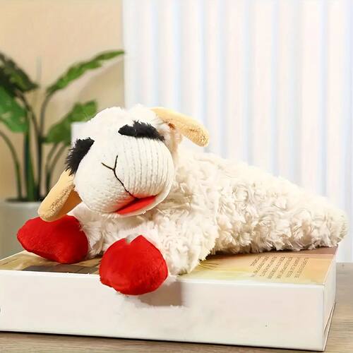 1pc adorable lamb shape plush toy-high pitched squeaker, cat