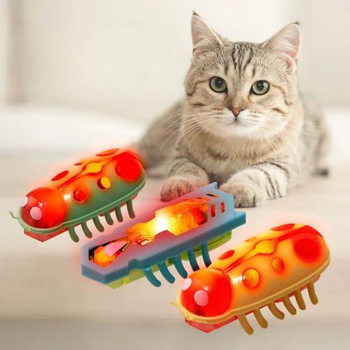 Mini Electric Bug Pet Dog Cat Toy Interactive Cute Ladybird