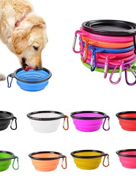 Collapsible Pet Silicone Dog Food Water Bowl Outdoor Camping