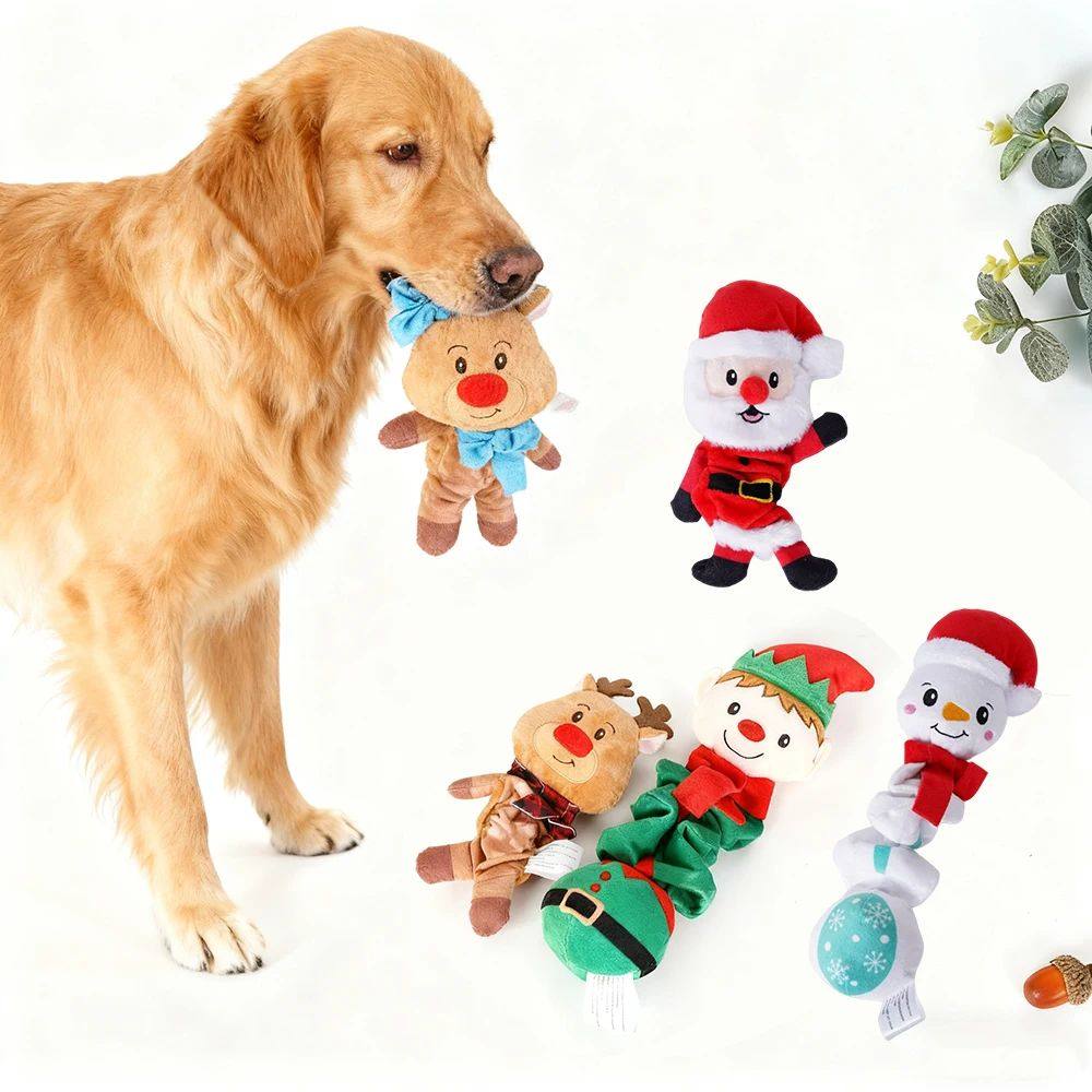 Christmas Plush Doll for Small Medium Large Dogs Plush Stuff