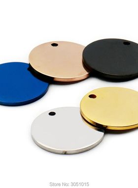 100Pcs Stainless Steel Round  Dog Tag Pet ID Name Engravable