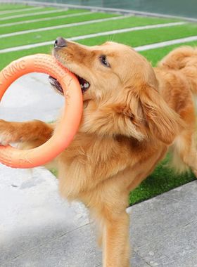 1pc Orange Dog Toys Pet Flying Disk Training Ring Puller EVA