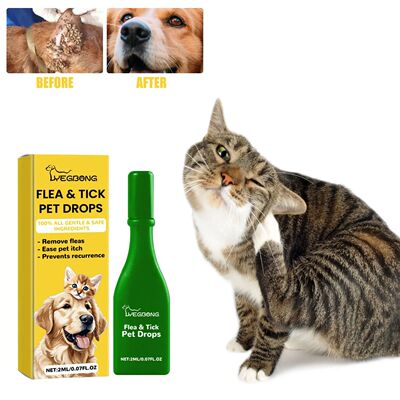 Cat Anti Flea Drops Flea Lice Remove Relieve Skin Itching Ex