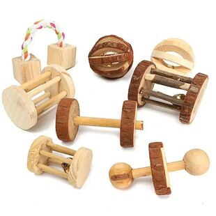New Natural Dumbells Uni Toys Pine Roller Rabbit Cute Wooden