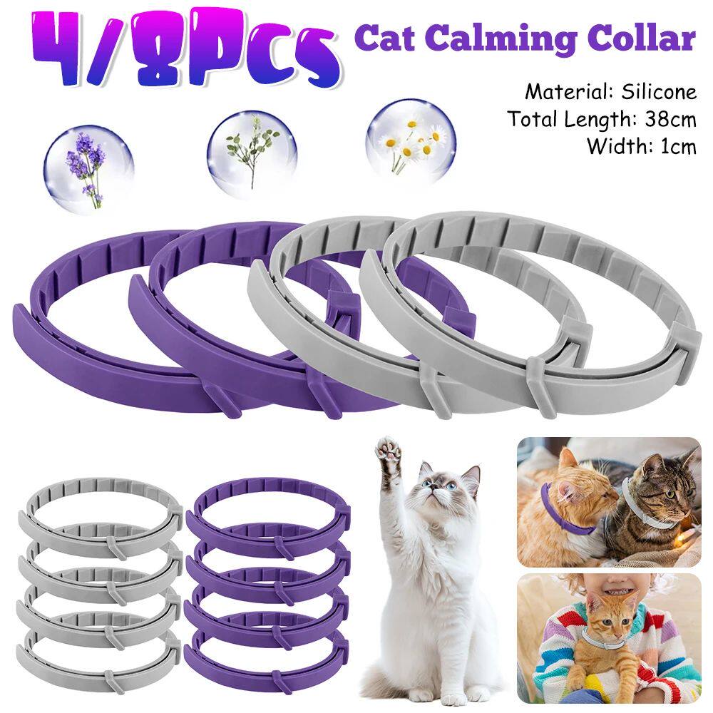 4/8PCS Dogs Calming Pheromone Collars Cats Relieve Anxiety C