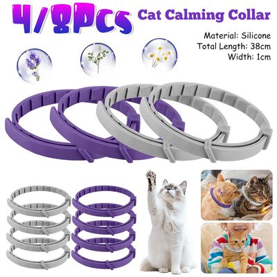4/8PCS Dogs Calming Pheromone Collars Cats Relieve Anxiety C