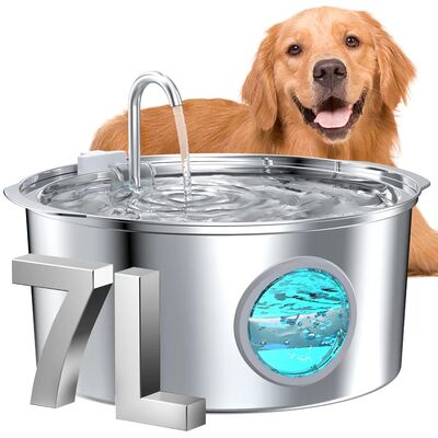 Large Dog Water Fountain, Stainless Steel Ultra-Quiet Dog Wa