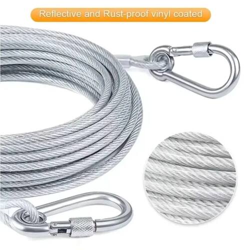 Double-Headed Dog Tie out Cable Leash Anti-Rust Steel Wire w