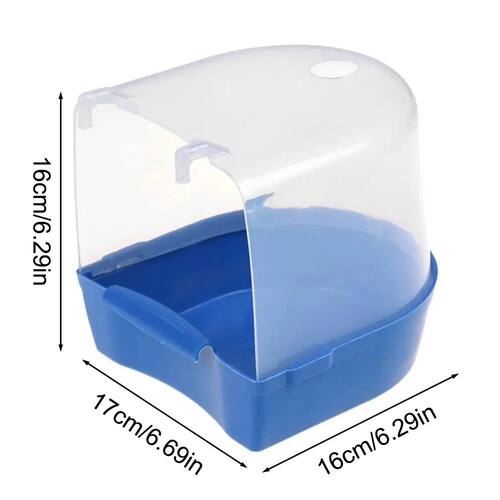 Plastic Bird Water Bath Box Bathtub Parrot For Parakeet Hang
