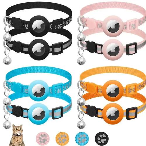Cat Collar Compatible with Apple Airtag with Bell Safety Buc