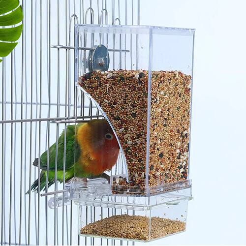 Automatic Parrot Bird Feeder Spill Proof Splash Proof Clear