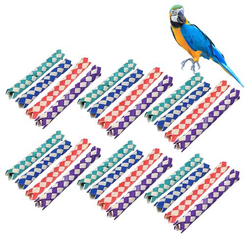 24pcs Finger Traps Birds Parrots Chew Toy Chinese Bamboo Tra