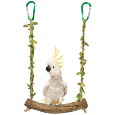 Parrot Stand Swing Toy Wood Perch Resistant Puzzle Fitness B
