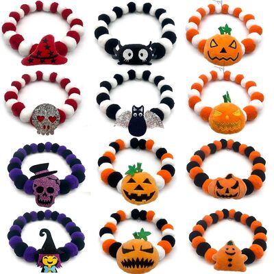 30pcs Dog Collar Halloween Dog Necklace Bowties for Dog Cat