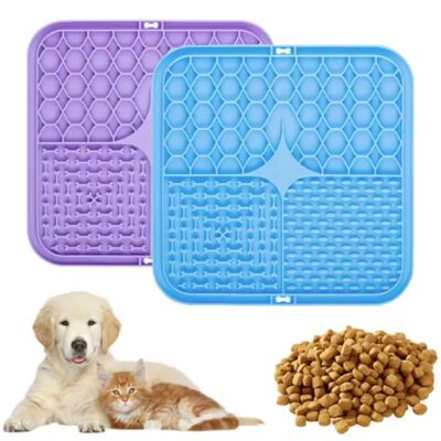 Pet Lick Silicone Mat Dogs Pet Slow Food Plate for Dog Bathi