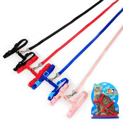 Kitten Cat Harness Leash Set Walking Escape Proof Nylon Halt