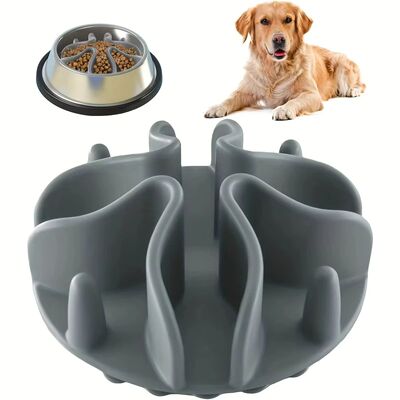 1Pc Soft Silicone Slow Feeder Puzzle Dog Bowl Insert-Stimula