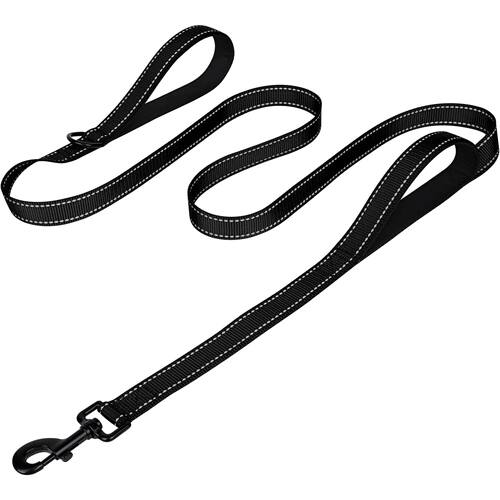 Heavy Duty Double Handle Dog Leash with Reflective Strips fo
