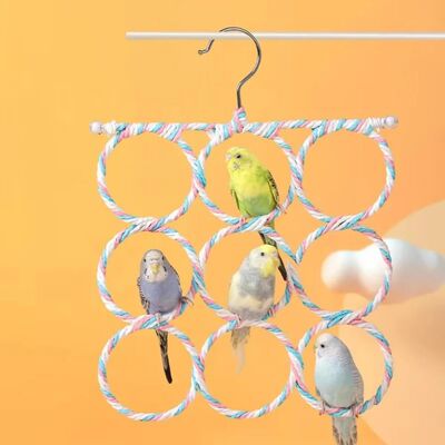 Parrot Toys Woven Cotton Rope Swing,Pet Bird Climbing Toy,Co