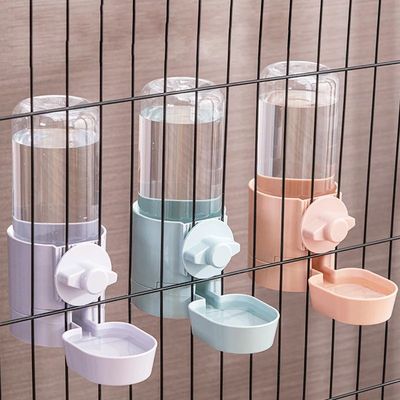 Automatic Pet Feeder Cage Hanging Bowl Water Bottle Food Con